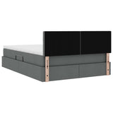 Storage Bed with Mattress Dark Grey 137 x 190 cm Fabric - Extra Image
