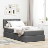 Storage Bed with Mattress Dark Grey 107 x 203 cm Fabric