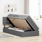 Storage Bed with Mattress Dark Grey 107 x 203 cm Fabric