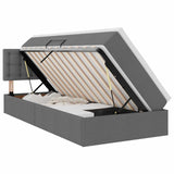 Storage Bed with Mattress Dark Grey 107 x 203 cm Fabric