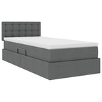 Storage Bed with Mattress Dark Grey 107 x 203 cm Fabric