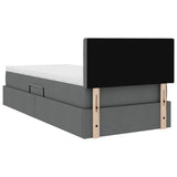 Storage Bed with Mattress Dark Grey 107 x 203 cm Fabric