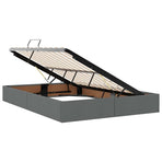 LED Storage Bed with Mattress Dark Grey 137 x 190 cm Fabric