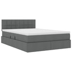 LED Storage Bed with Mattress Dark Grey 137 x 190 cm Fabric