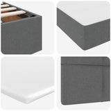 Bed with LED Strip Lights Dark Grey 107 x 203 cm Fabric - Extra Image