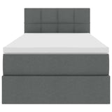 Bed with LED Strip Lights Dark Grey 107 x 203 cm Fabric - Close-Up Angle