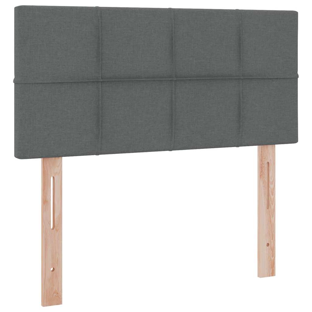 Bed with LED Strip Lights Dark Grey 107 x 203 cm Fabric