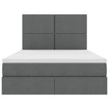 Storage Bed with Headboard Dark Grey 137 x 190 cm Fabric