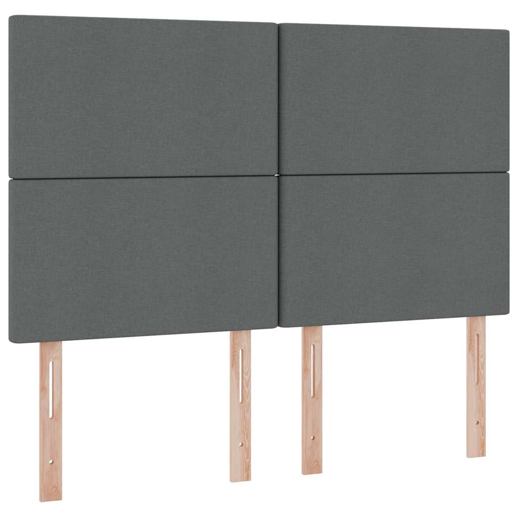 Storage Bed with Headboard Dark Grey 137 x 190 cm Fabric