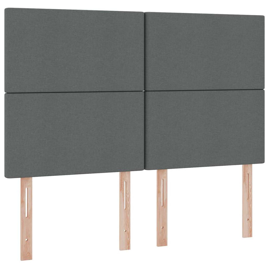 Storage Bed with Headboard Dark Grey 137 x 190 cm Fabric