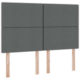 Storage Bed with Headboard Dark Grey 153 x 203 cm Fabric