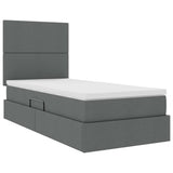 Storage Bed with Headboard Dark Grey 107 x 203 cm Fabric - 45-Degree Angle