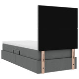 Storage Bed with Headboard Dark Grey 107 x 203 cm Fabric - Extra Image