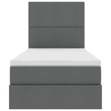 Storage Bed with Headboard Dark Grey 107 x 203 cm Fabric