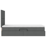 Storage Bed with Headboard Dark Grey 107 x 203 cm Fabric - Extra Image