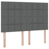 Storage Bed with Headboard Dark Grey 137 x 190 cm Fabric