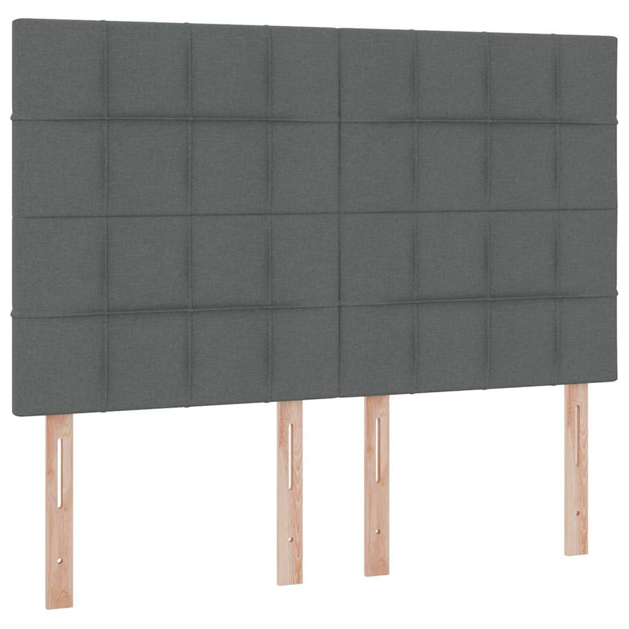 Storage Bed with Headboard Dark Grey 137 x 190 cm Fabric