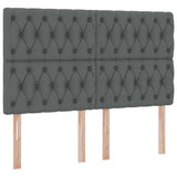 Storage Bed with Headboard Dark Grey 137 x 190 cm Fabric