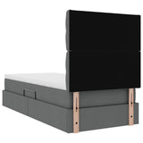 Storage Bed with Headboard Dark Grey 107 x 203 cm Fabric
