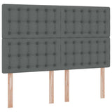 Storage Bed with Headboard Dark Grey 137 x 190 cm Fabric