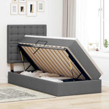 Storage Bed with Headboard Dark Grey 107 x 203 cm Fabric