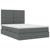 LED Storage Bed with Mattress Dark Grey 137 x 190 cm Fabric