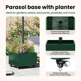 Parasol Base Manual Green 45 x 45 x 45 cm Steel - Extra Image