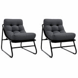 Garden Furniture with Cushion 2 pcs Black 60,5 x 81 x 71 cm