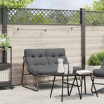 Garden Furniture Black Powder-Coated Steel