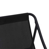 Garden Furniture with Cushion 3 pcs Black Powder-Coated Steel