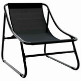 Garden Furniture with Cushion 3 pcs Black Powder-Coated Steel