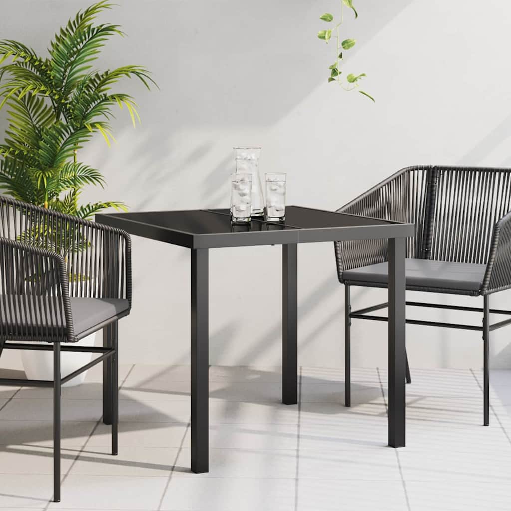 Garden Table Black 80 x 80 x 73 cm Metal