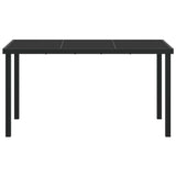 Garden Table Black 140 x 70 x 73 cm Metal - 45-Degree Angle