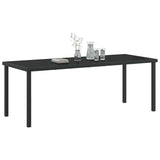 Garden Table Black 200 x 80 x 73 cm Metal - Side View