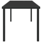 Garden Table Black 200 x 80 x 73 cm Metal - Rear View