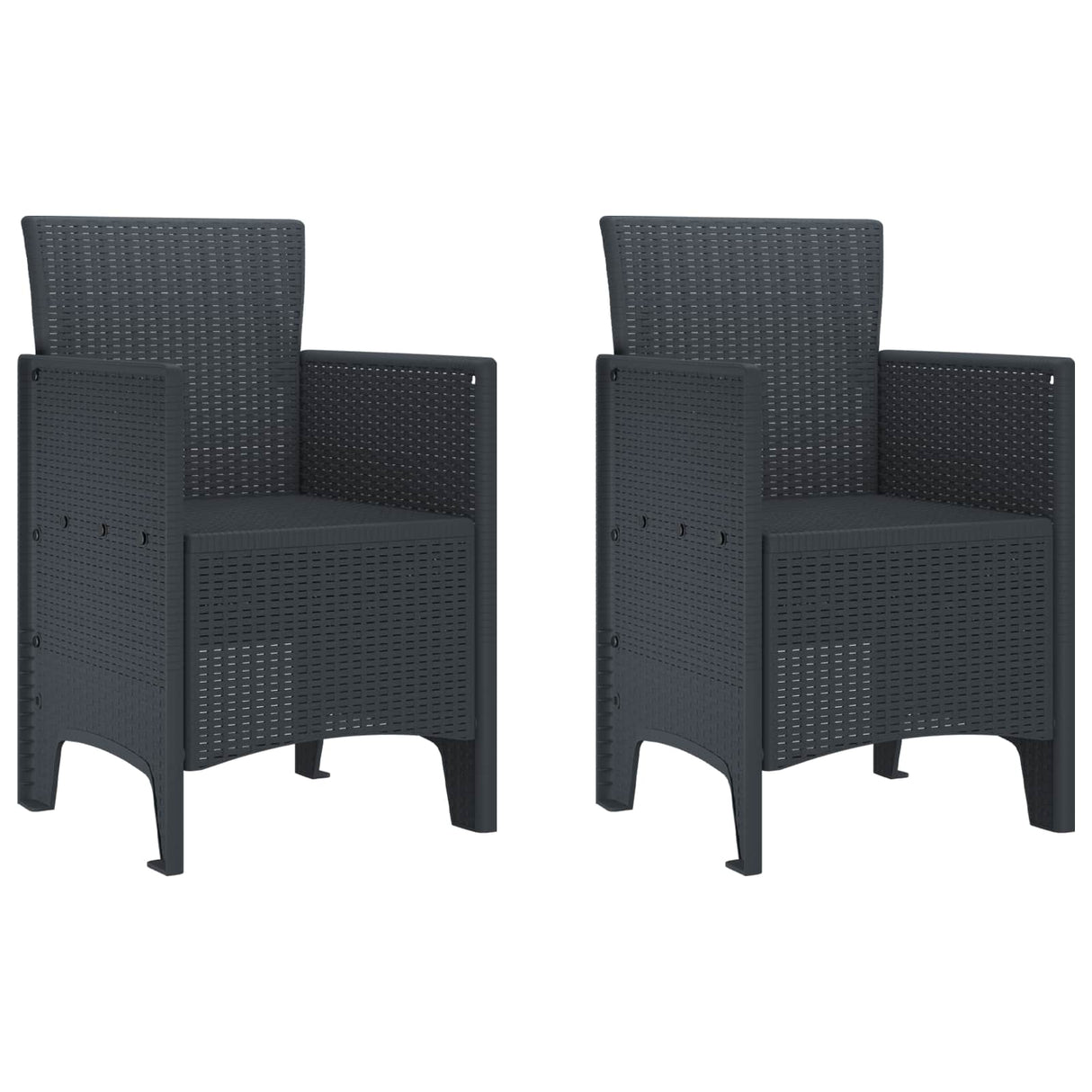 Garden Chair 2 pcs Anthracite 53 x 49 x 85 cm PP