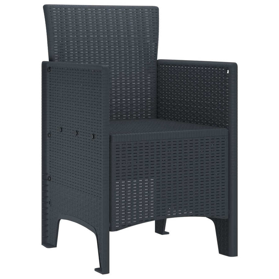 Garden Chair 2 pcs Anthracite Polypropylene