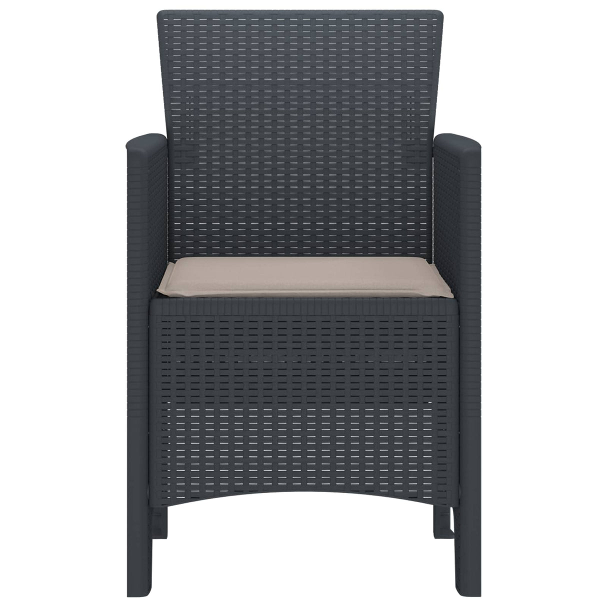 Garden Chair 2 pcs Anthracite 53 x 49 x 85 cm PP