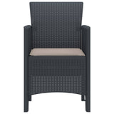 Garden Chair 2 pcs Anthracite 53 x 49 x 85 cm PP - Side View