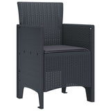 Garden Chair 2 pcs Anthracite 53 x 49 x 85 cm PP - Front View