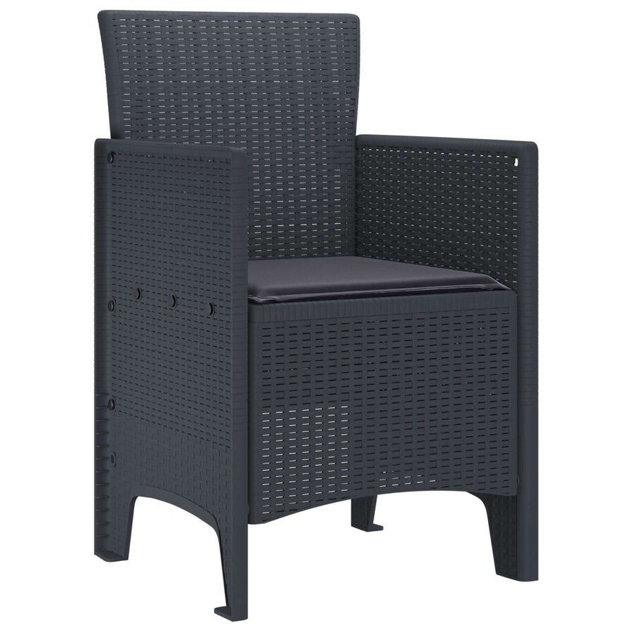 Garden Chair 2 pcs Anthracite Polypropylene