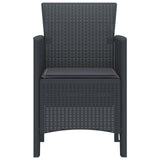 Garden Chair 2 pcs Anthracite 53 x 49 x 85 cm PP - Side View