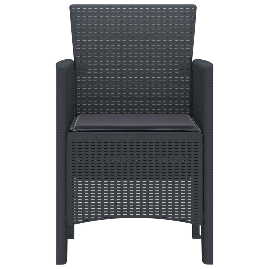 Garden Chair 2 pcs Anthracite Polypropylene