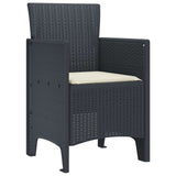 Garden Chair 2 pcs Anthracite 53 x 49 x 85 cm PP - Front View