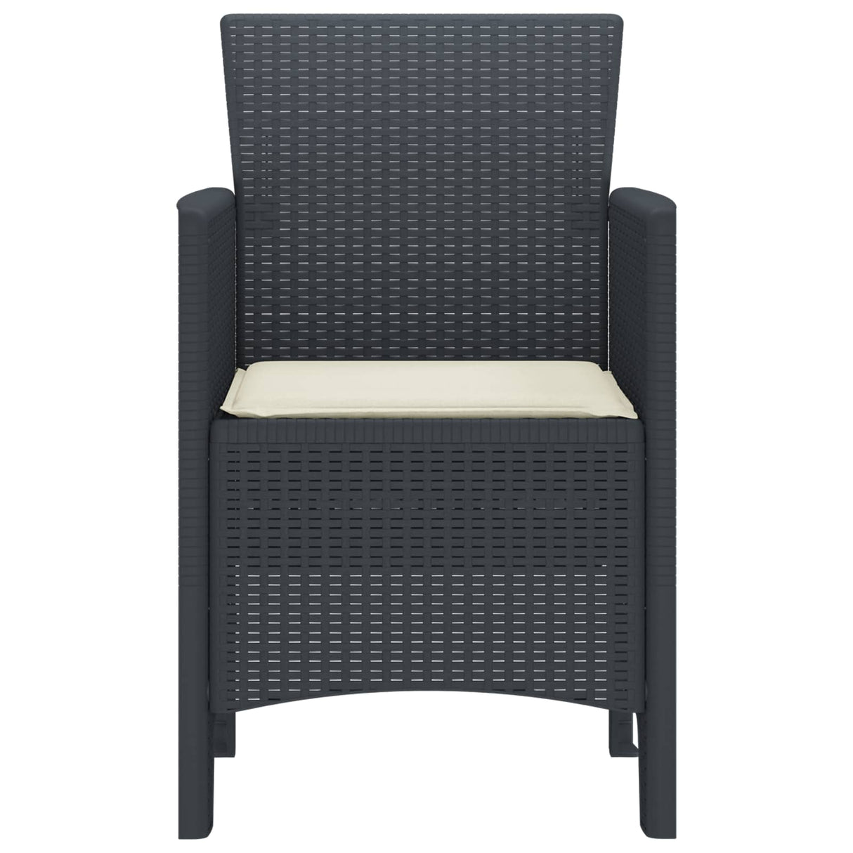 Garden Chair 2 pcs Anthracite 53 x 49 x 85 cm PP