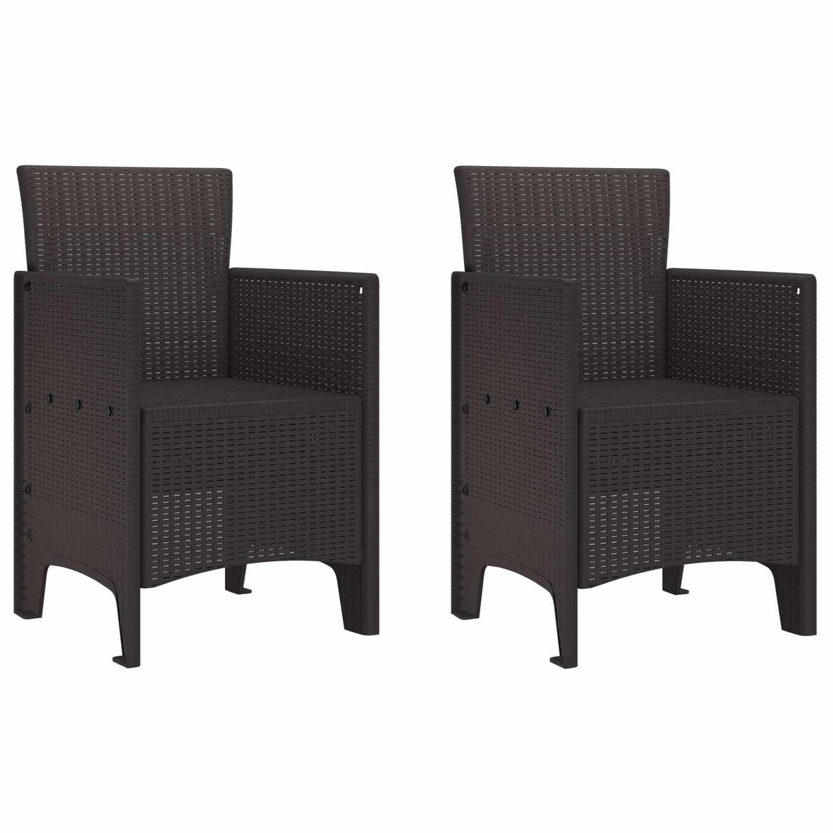 Garden Chair 2 pcs Brown 53 x 49 x 85 cm PP