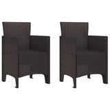 Garden Chair 2 pcs Brown 53 x 49 x 85 cm PP