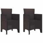 Garden Chair 2 pcs Brown Polypropylene