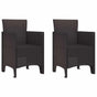 Garden Chair 2 pcs Brown Polypropylene