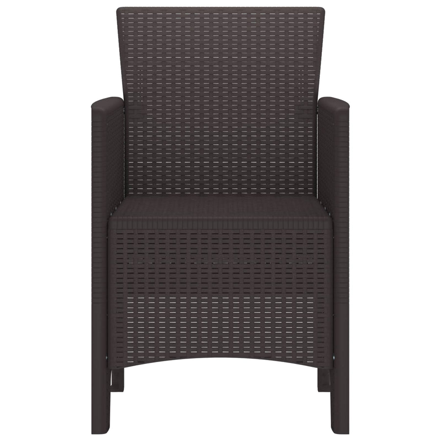 Garden Chair 2 pcs Brown Polypropylene